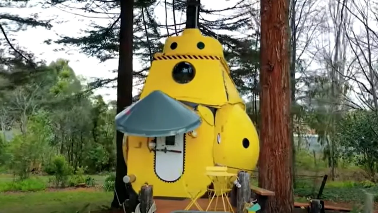 Adevaraţi fani Beatles.  Au construit submarinul galben din piese reciclabile
