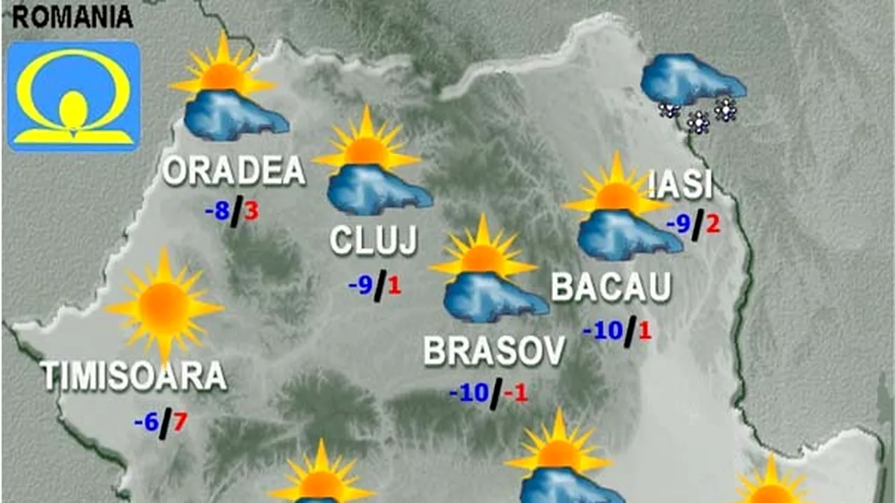 PROGNOZA METEO: Vremea va fi rece. Ce temperaturi vor fi marţi şi miercuri