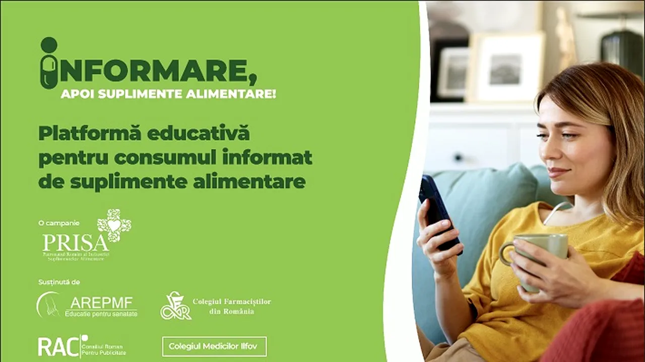 PRISA lansează campania Informare şi platforma educativă www.infosuplimente.ro