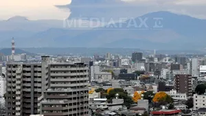 Vulcanul Aso, situat pe insula japoneză Kyushu, a erupt