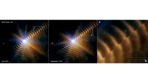 Telescopul James Webb surprinde unde colosale de praf stelar care depăşesc sistemul nostru solar