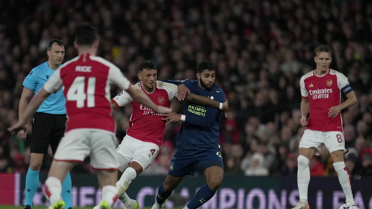 Arsenal a învins categoric pe PSV Eindhoven la revenirea în Liga Campionilor