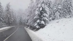 Ninsoare în România. Circulaţie în condiţii de iarnă în Vrancea, unde a nins la graniţa cu judeţele Covasna şi Bacău - FOTO