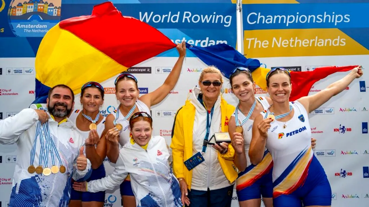 Elisabeta Lipă, după trei medalii de aur și un record mondial pentru România la Campionatele Mondiale de Canotaj: România a scris istorie