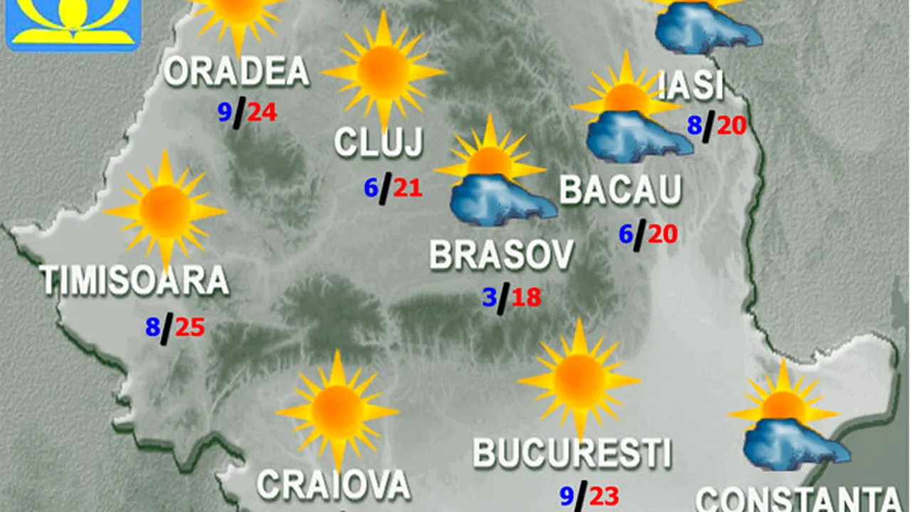 PROGNOZA METEO: Cum va fi vremea luni şi marţi în ţară şi în Bucureşti