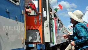 Peste 3.500 de pelerini din Ungaria au ajuns cu patru trenuri la Miercurea Ciuc - VIDEO