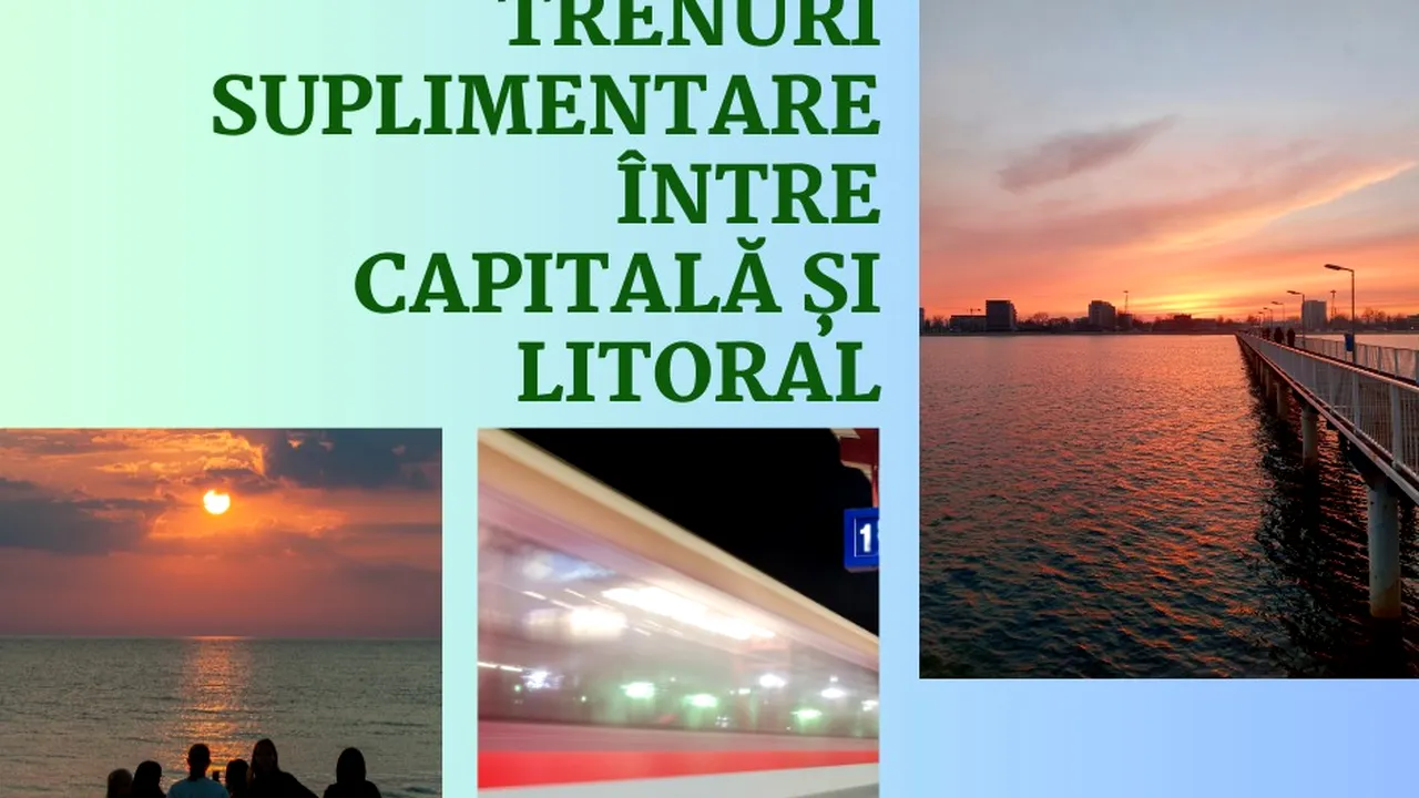 CFR Călători introduce două trenuri suplimentare din Capitală spre litoral pe 1 şi 2 mai