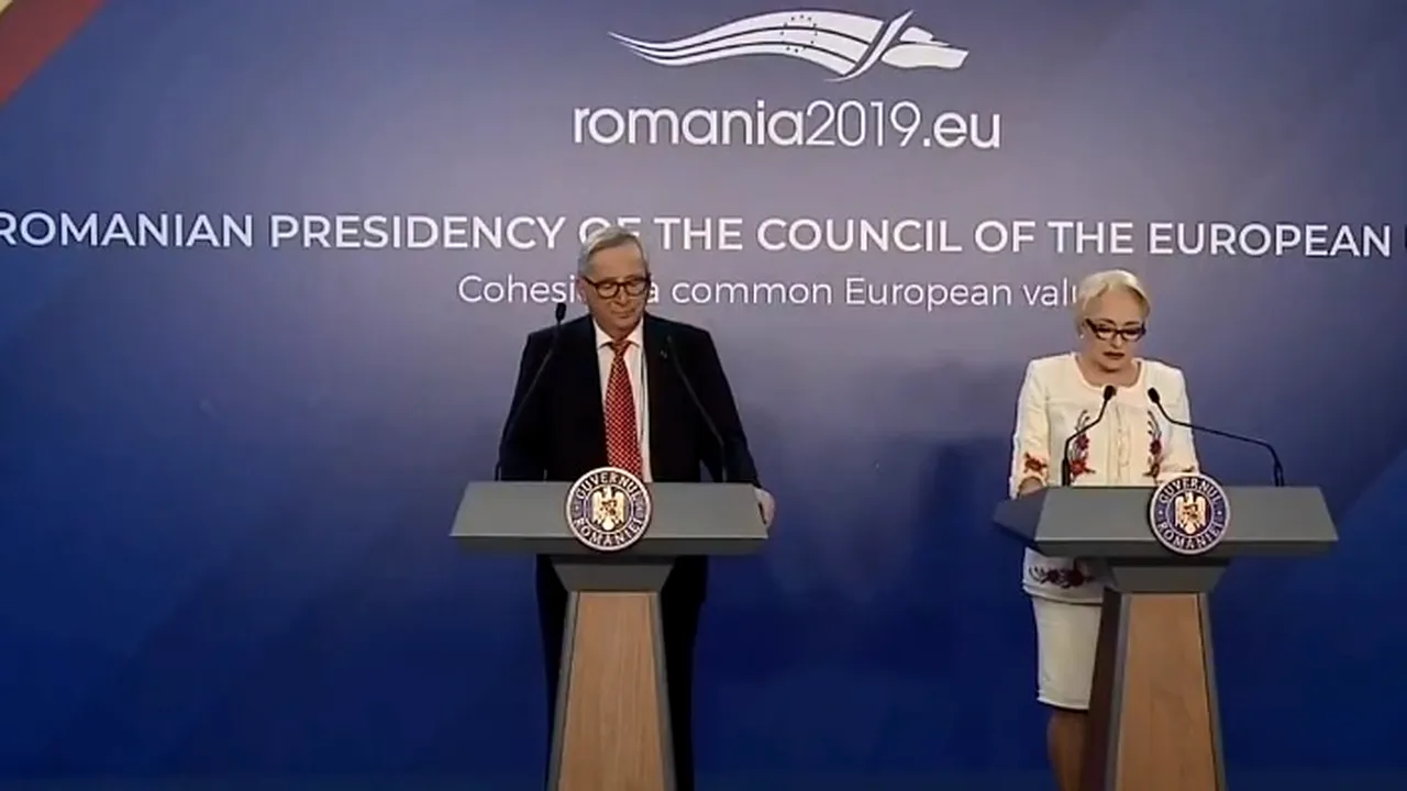 Întâlnire între Juncker şi Dăncilă, la Guvern. Preşedintele CE: Noi suntem trataţi ca nişte prinţi la Bucureşti. Am încredere că problemele interne nu se vor reflecta la nivel european | VIDEO
