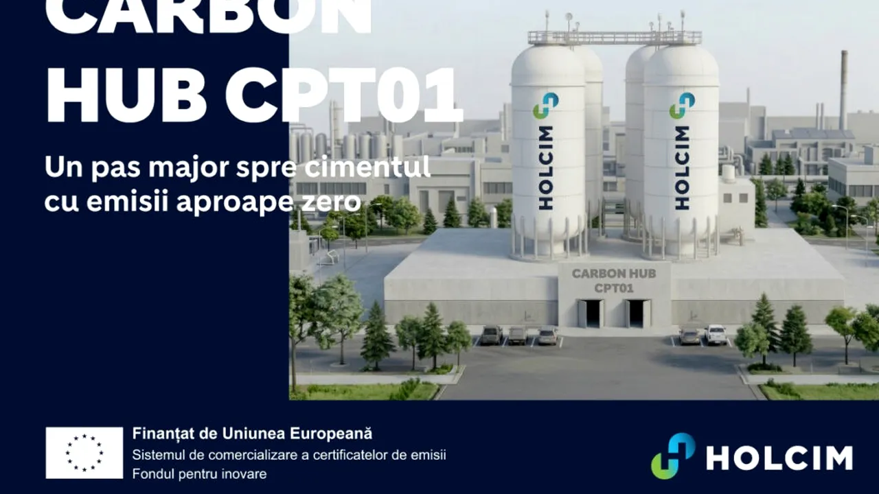 COMUNICAT. Holcim România și CINEA semnează acordul de finanțare pentru Carbon Hub CPT01, avansând captarea carbonului și producția de ciment cu emisii aproape zero în Europa de Est