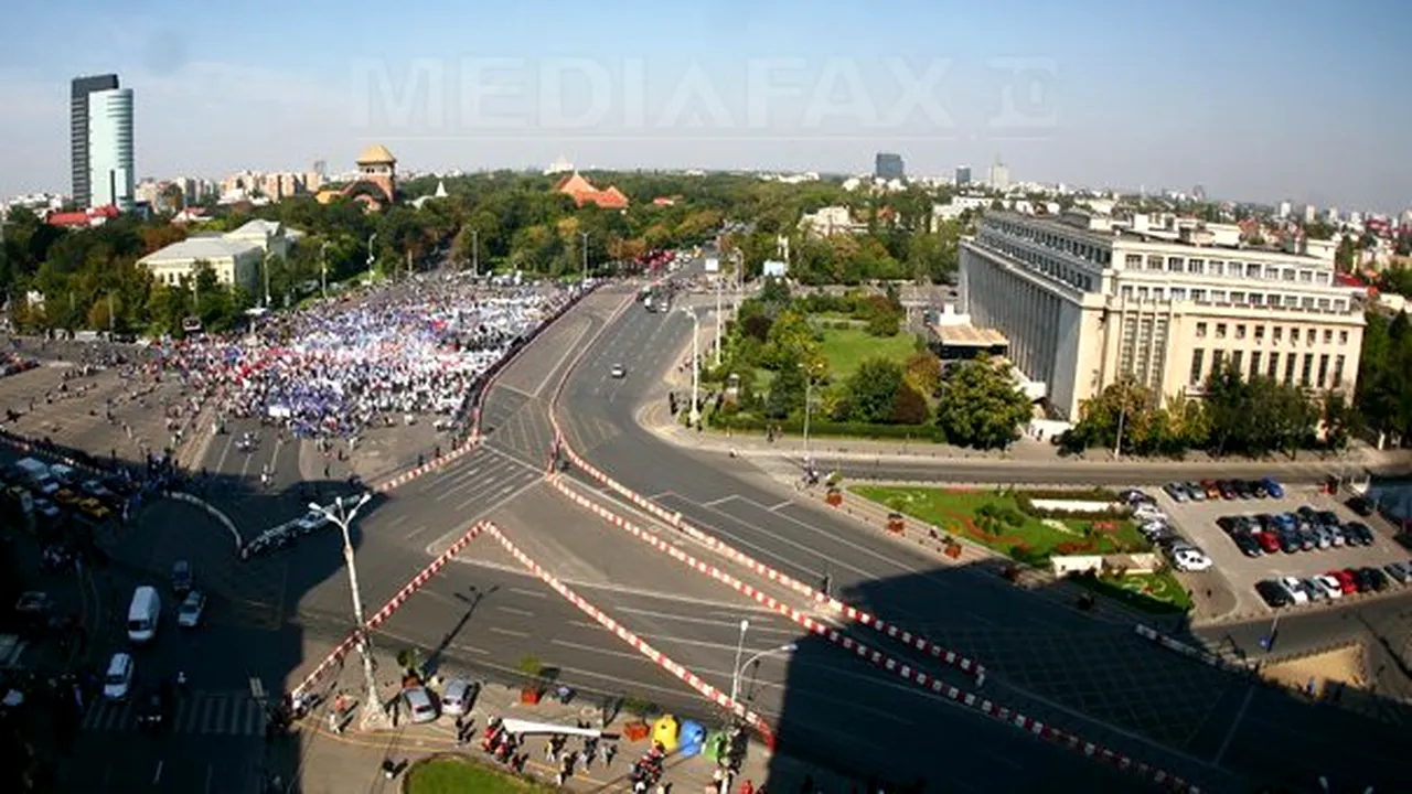 Şoseaua Kiseleff din Bucureşti, blocată pentru mitingul sindicatelor de miercuri