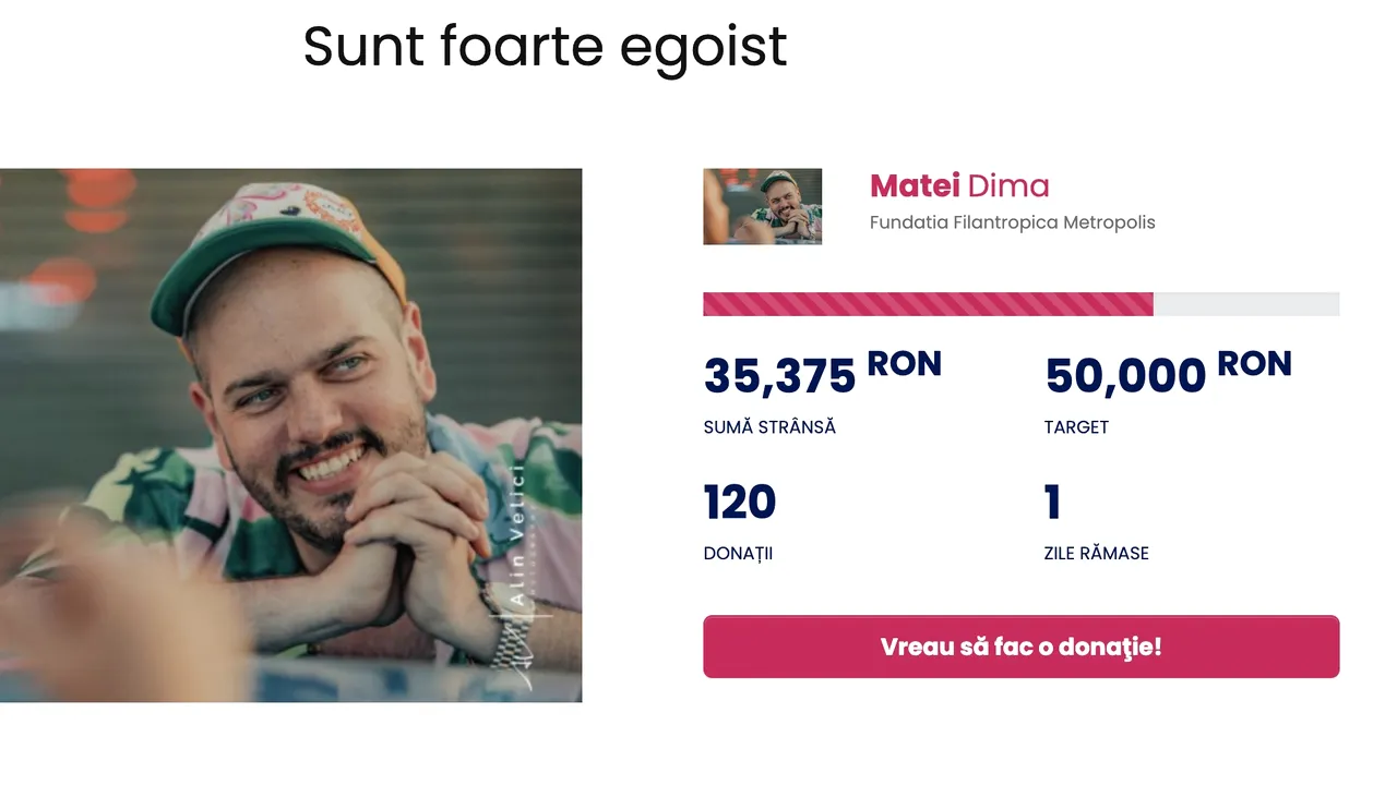 BRomania a strâns deja donaţii de peste 35.000 lei dăruindu-şi ziua de naştere