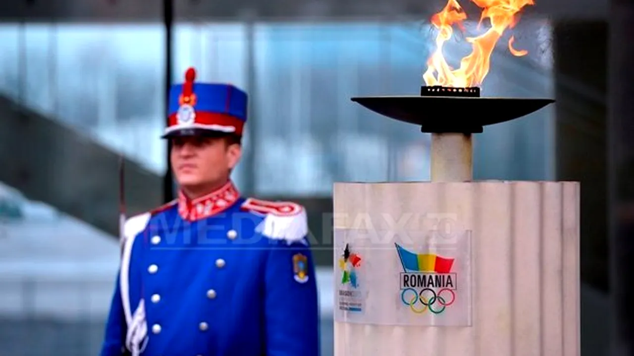 Torţa olimpică a Festivalului Olimpic al Tineretului European a plecat spre Braşov