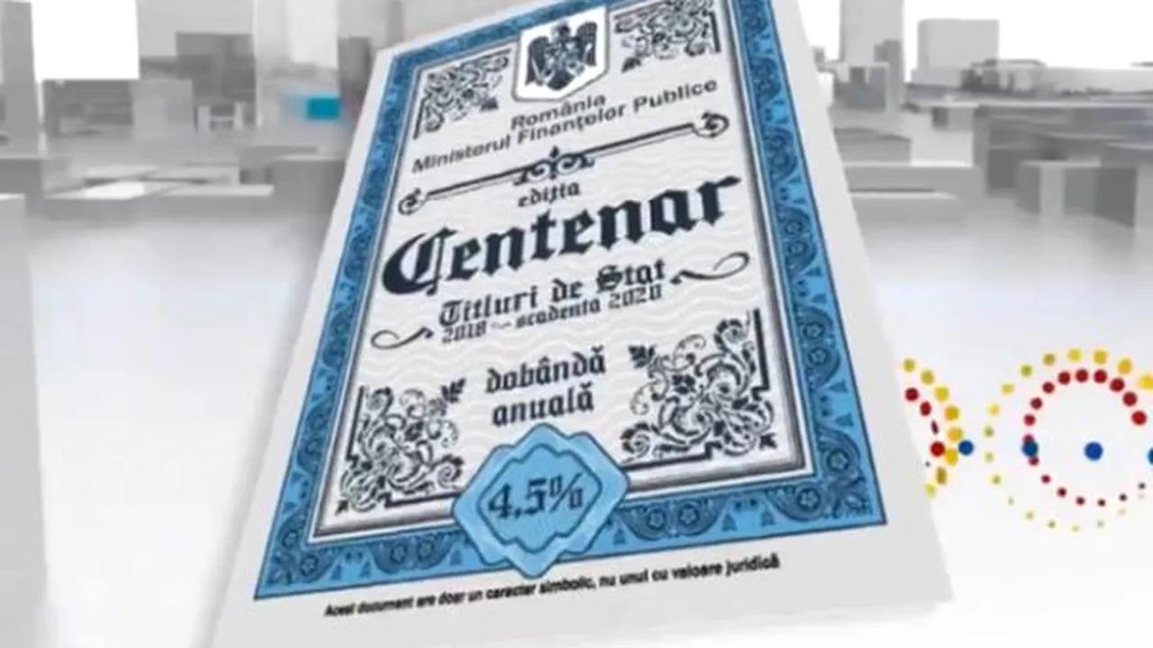 Au fost selectaţi cei 1.000 de câştigători ai bonusului de dobândă pentru emisiunea de titluri de stat Centenar
