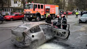 Baia Sprie. O maşină a ars în întregime din cauza unei brichete defecte