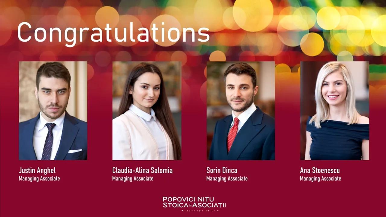 New Managing Associates at Popovici Niţu Stoica & Asociaţii