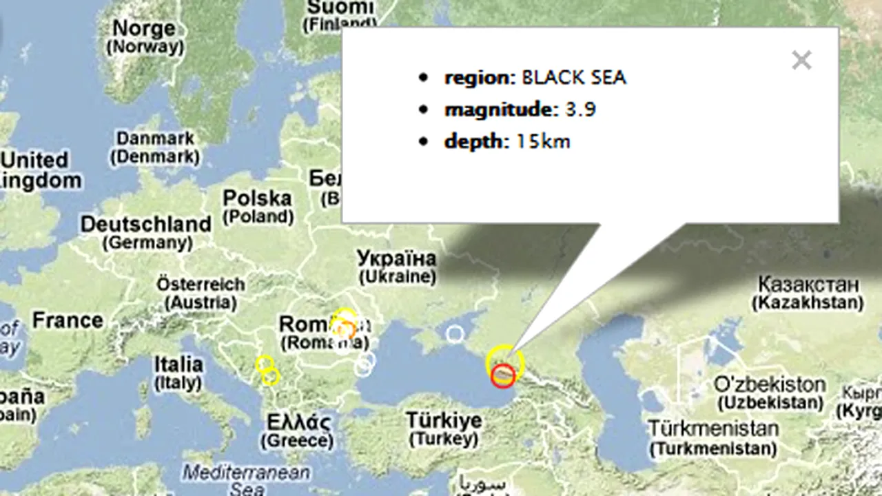 Cutremur în Marea Neagră