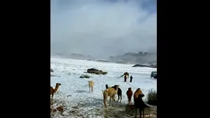 VIDEO | Fenomen meteo extrem în Arabia Saudită: nisipul deşertului, acoperit cu un strat de zăpadă. Imagini spectaculoase