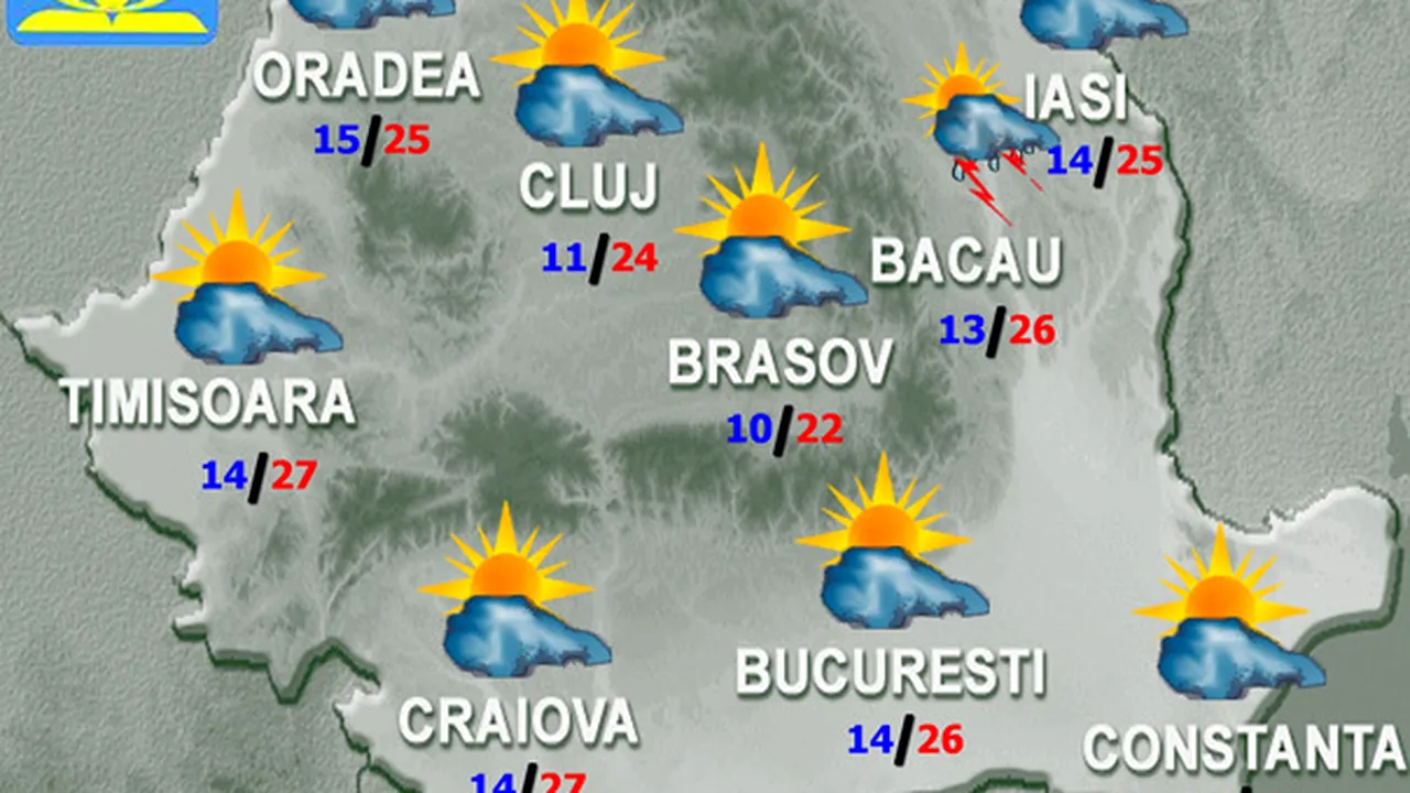 PROGNOZA METEO: Vremea se va încălzi. Ce temperaturi vor fi joi şi vineri, în ţară şi în Bucureşti