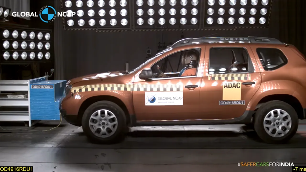Renault Duster, dezastru la testul global de siguranţă: 0 stele la crash testul NCAP Global India