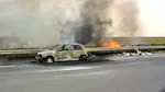 Incendiu pe autostrada București-Pitești. Traficul rutier este restricționat