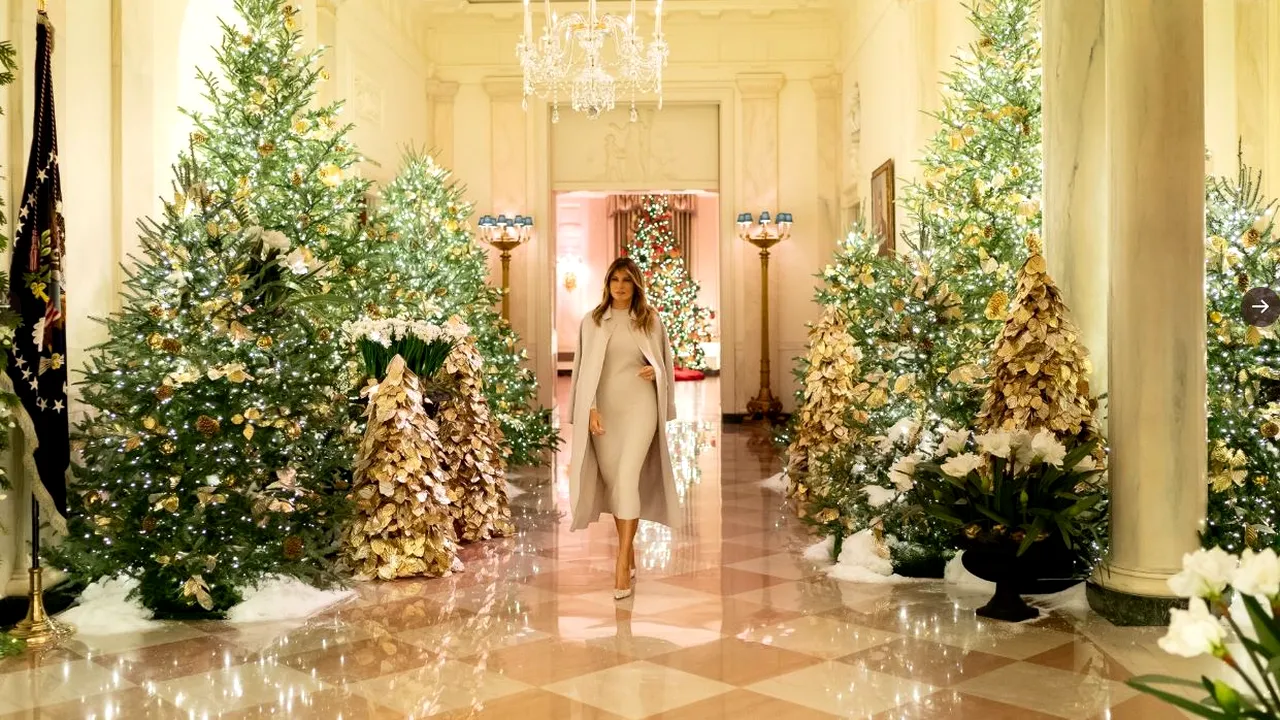 Melania Trump a dezvăluit cum arată decoraţiunile de Crăciun din acest an, de la Casa Albă. Reacţiile internauţilor, după eşecul din 2019. FOTO, VIDEO