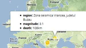 Cutremur de 3,1 grade în Vrancea. De la începutul lunii s-au produs alte 11 seisme în zonă