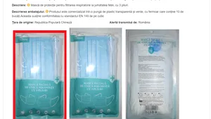 Noi măşti neconforme pe piaţa din România. O nouă alertă RAPEX 