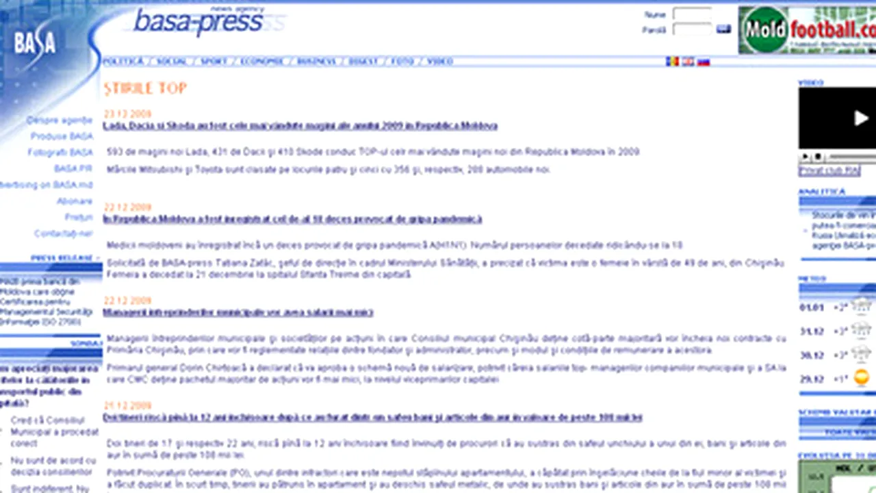 Moldovan News Agency BASA-press Closed Over Financial Crisis