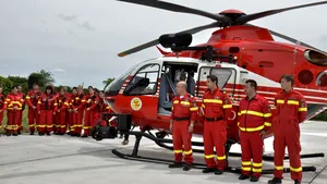 Arafat: Elicopter cu sistem de amerizare şi căutare pe timp de noapte la noua bază de la Galaţi - FOTO