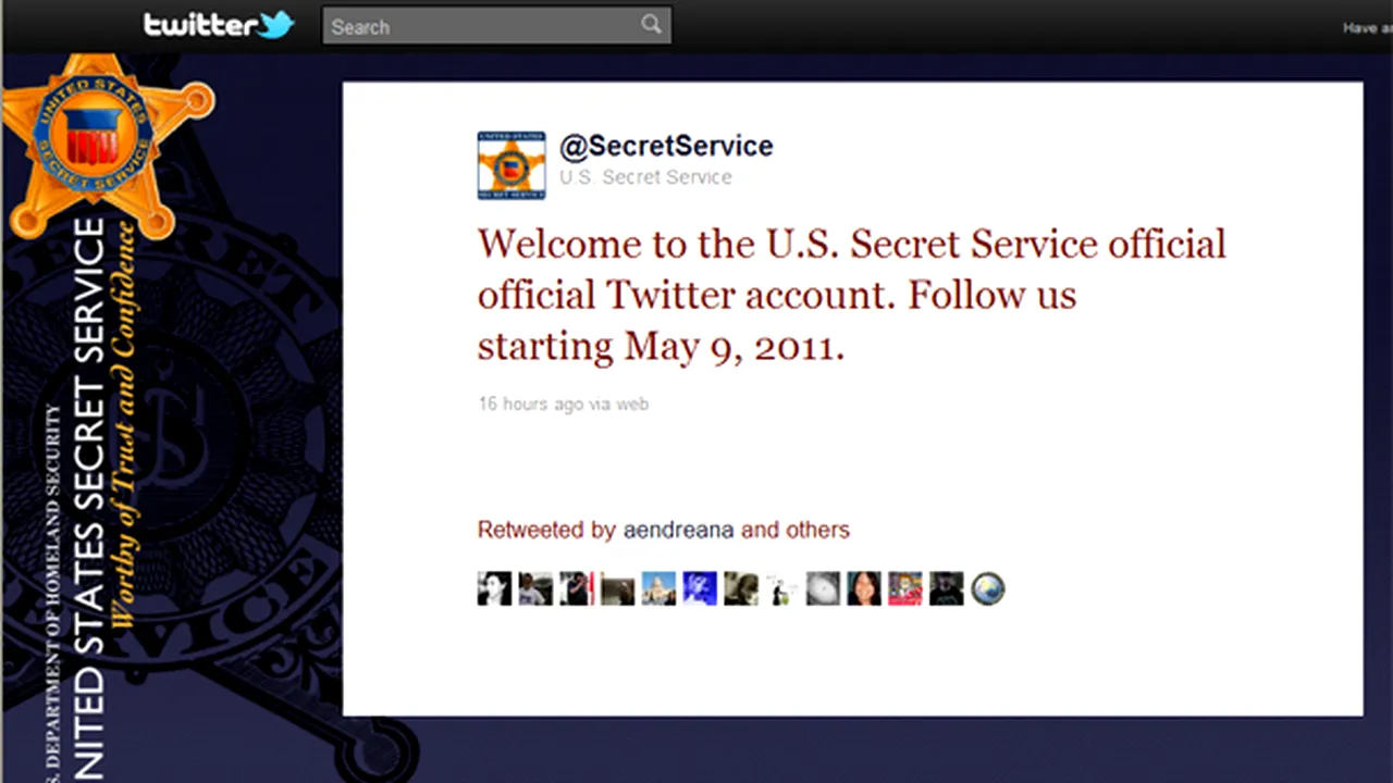 Secret Service are cont oficial pe Twitter