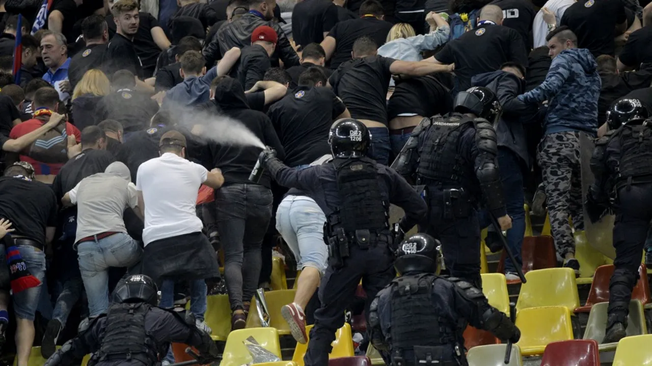 Confuzia MAJORĂ care a dus la evenimentele reprobabile de la derby-ul dintre Steaua Bucureşti şi Academia Rapid. Cum au ajuns femeile si copiii victimele jandarmilor romani | GALERIE FOTO