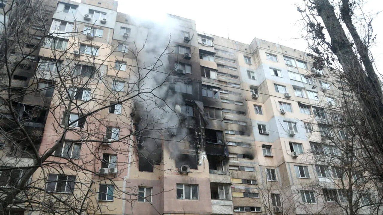 Odesa a fost atacată masiv de drone rusești: clădiri avariate după o noapte de explozii