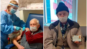 Un veteran de război, de 91 de ani, s-a vaccinat anti COVID într-un spital din Cluj. Bărbatul se vaccinase ultima oară în 1936, împotriva variolei