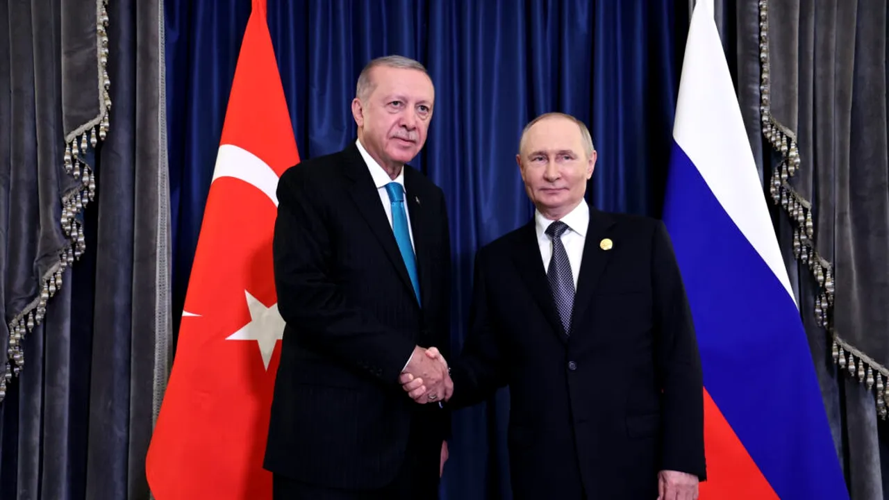 Putin și Erdoğan, discuții de 40 de minute în Turkmenistan pe teme regionale și de securitate