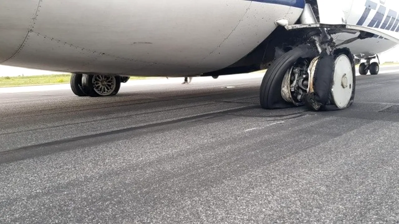 Incident GRAV pe Aeroportul Otopeni: Pneurile unei aeronave au explodat la aterizare | FOTO