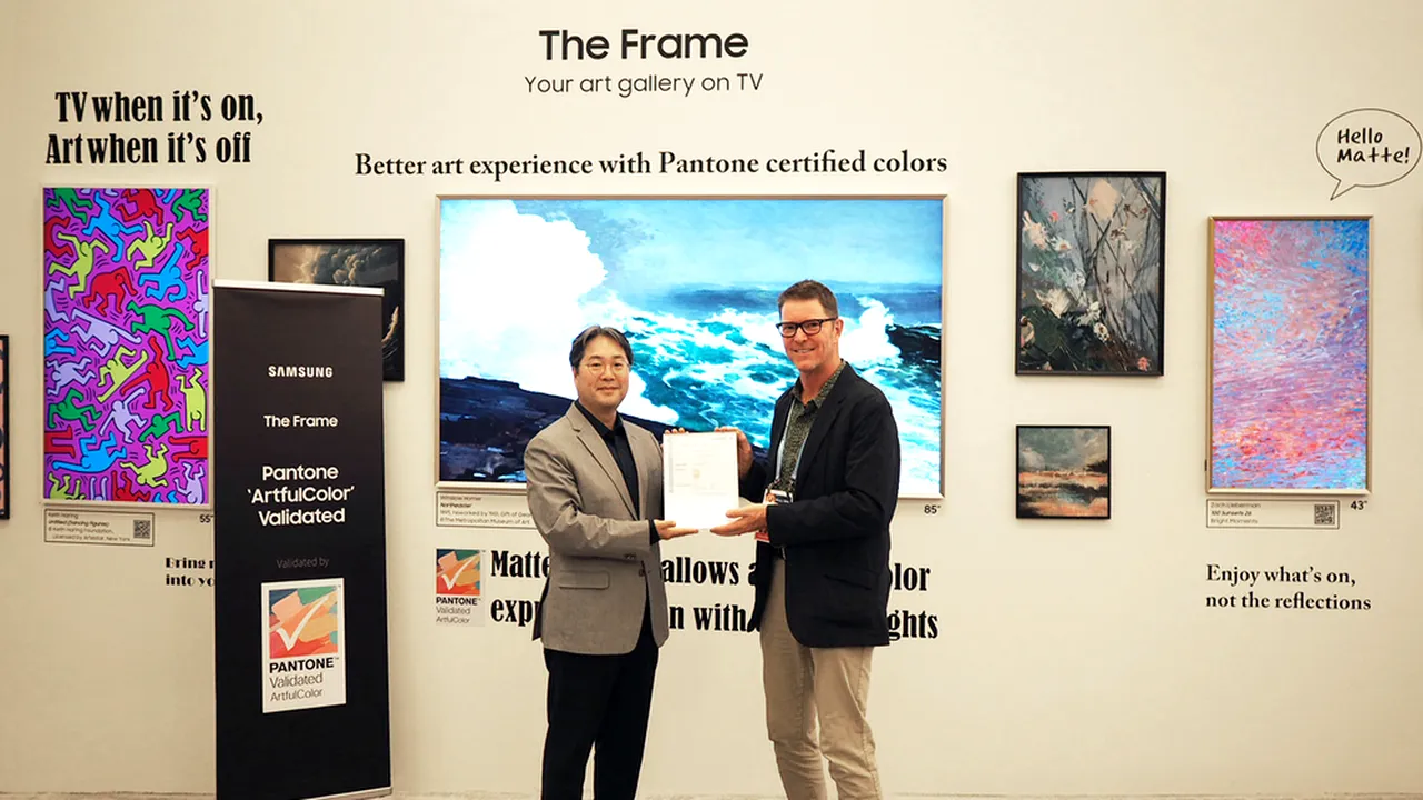 Noua gamă de televizoare The Frame primeşte prima certificare Pantone® 