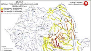 Cod roșu de inundații pe râuri din Prahova și Ialomița. Avertizări pentru toată țara