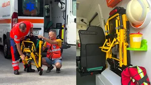 PREMIERĂ! Serviciul de Ambulanţă Bucureşti Ilfov primeşte scaune speciale Stair-PRO pentru transportarea pacienţilor pe scări, donate de Asociaţia Sothis Bucureşti