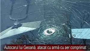 Autocarul lui Geoană, atacat cu armă cu aer comprimat (Galerie Foto)