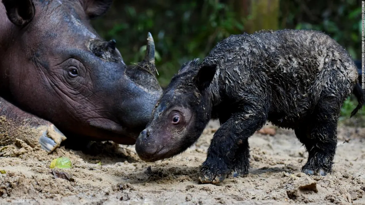 Succes în eforturile de a salva o specie în pericol critic de dispariţie. Un rinocer de Sumatra extrem de rar s-a născut în Indonezia