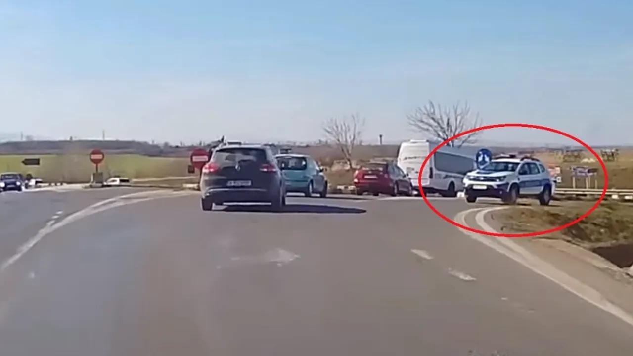 Poliţistul din Galaţi, prins pe contrasens la volanul autospecialei de serviciu, a fost identificat. Pedeapsa primită pentru încălcarea legii
