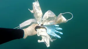VIDEO Măştile şi mănuşile folosite pentru combaterea coronavirusului pot ucide viaţa din mări şi oceane
