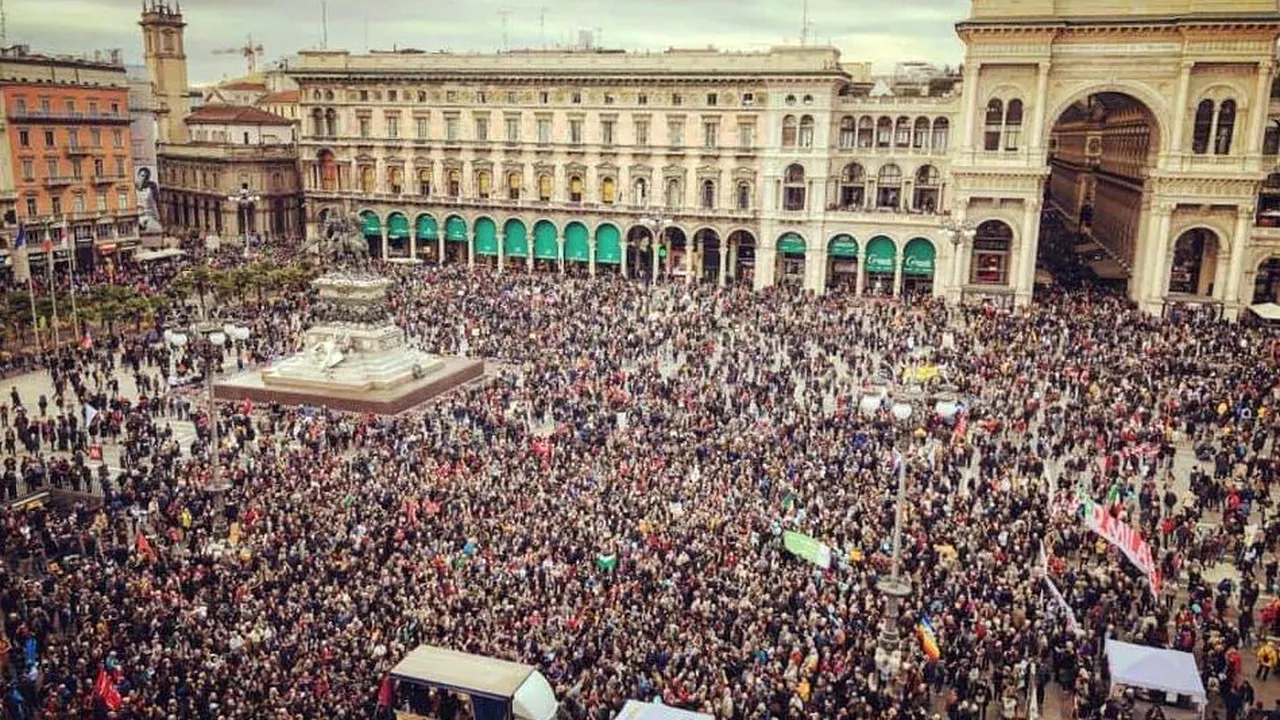 Sute de mii de persoane au participat  la un marş împotriva rasismului la Milano