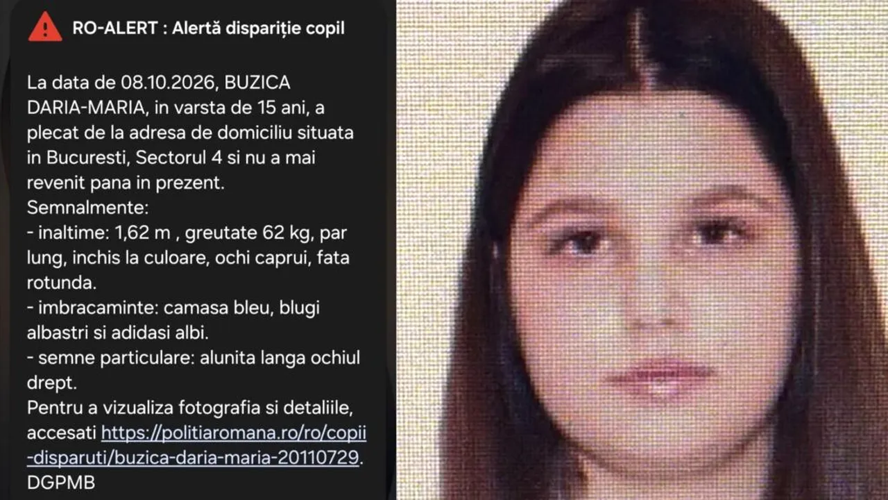 Tânără dispărută din Capitală, căutată la nivel național. Bucureștenii au primit RO-Alert