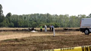 Martori la accidentul aviatic de la Craiova: Avionul era în flăcări încă de când se afla în aer, iar copilotul nu s-a catapultat