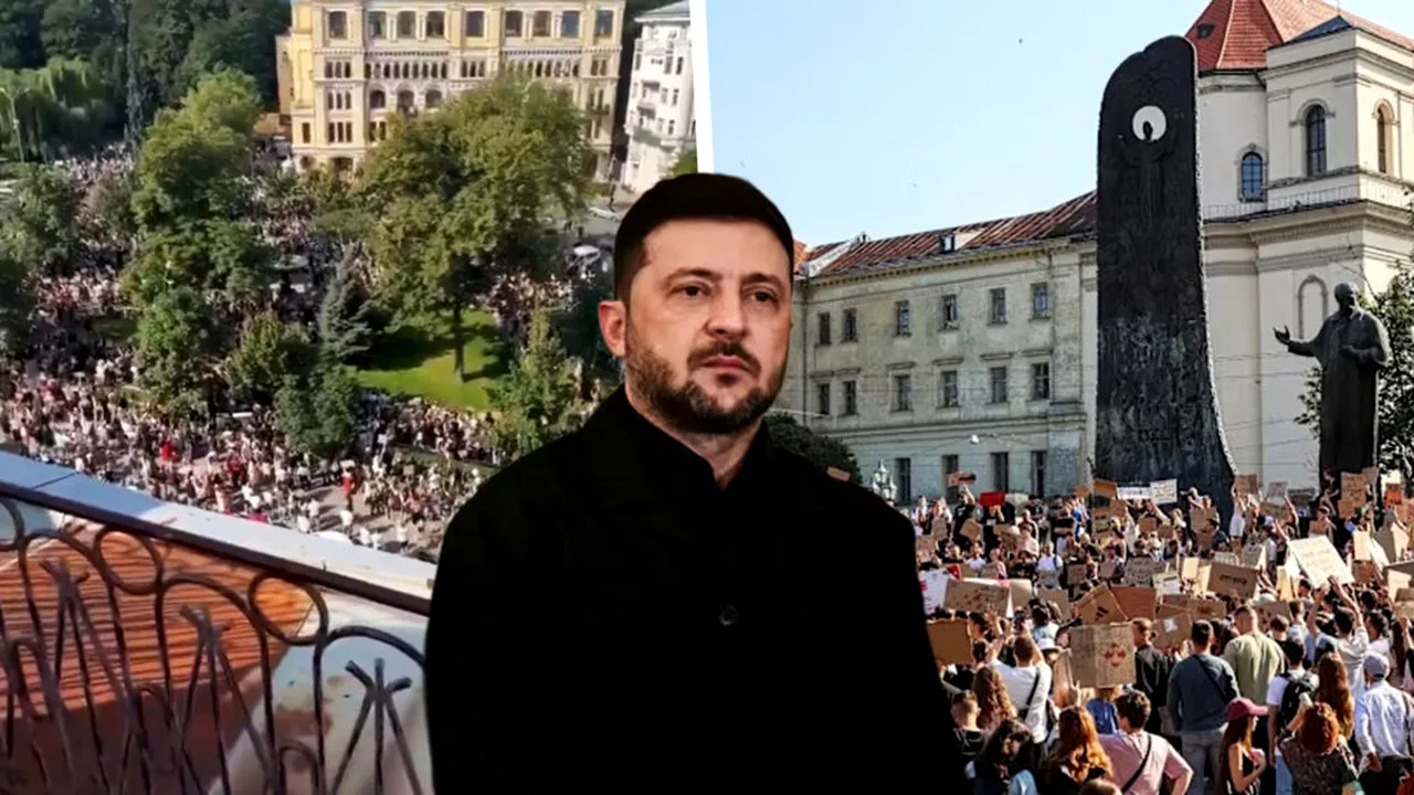 Revoltă rară împotriva lui Zelenski. Mii de ucraineni protestează după demiterea ministrului Apărării