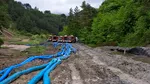 Trei excavatoare intervin la Salina Praid, pentru astuparea sufoziunilor apărute