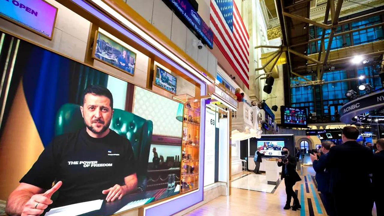 Volodimir Zelenski a deschis bursa de la New York
