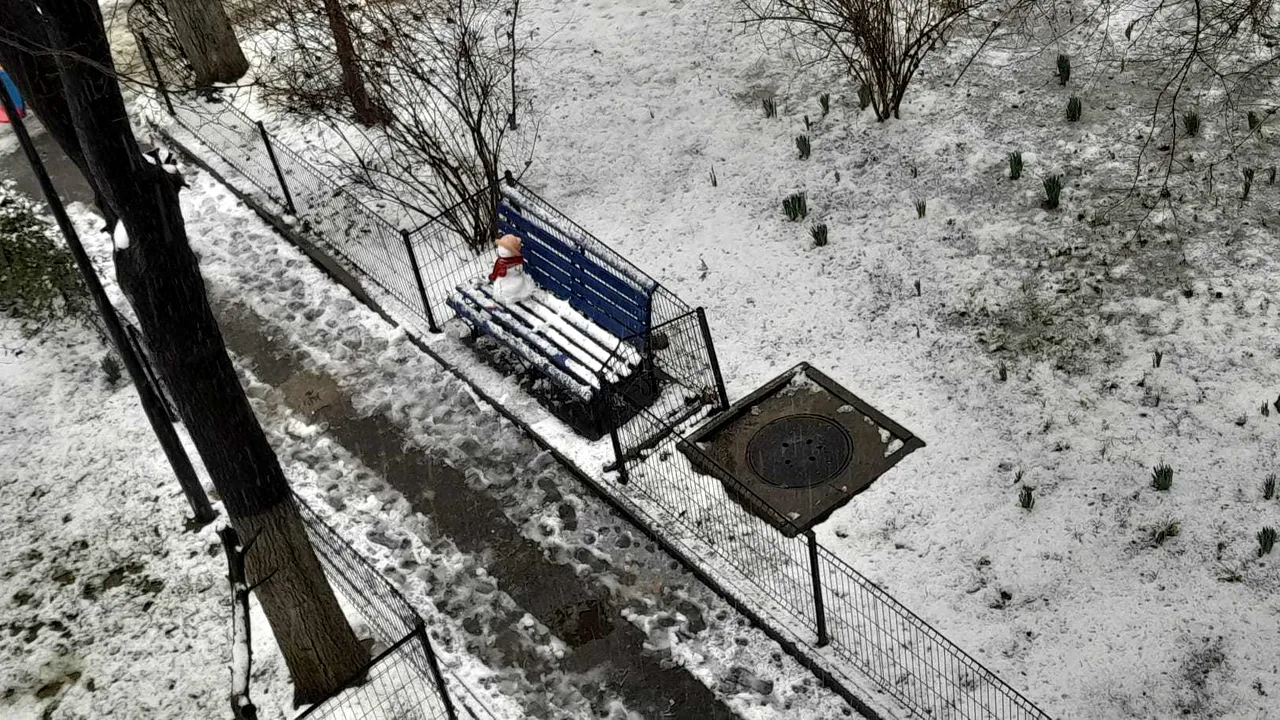 Vremea în Capitală: Va ninge moderat, iar maximele vor ajunge la 1 grad Celsius