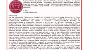 Suporterii cer Avocatului Poporului să sesizeze CC în legătură cu Legea Dragomir